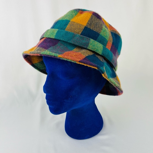 MANHATTAN HAT COMPANY Bucket Hat w/ Jewel Bling Fabric Band Orange Green Blue - Picture 4 of 11